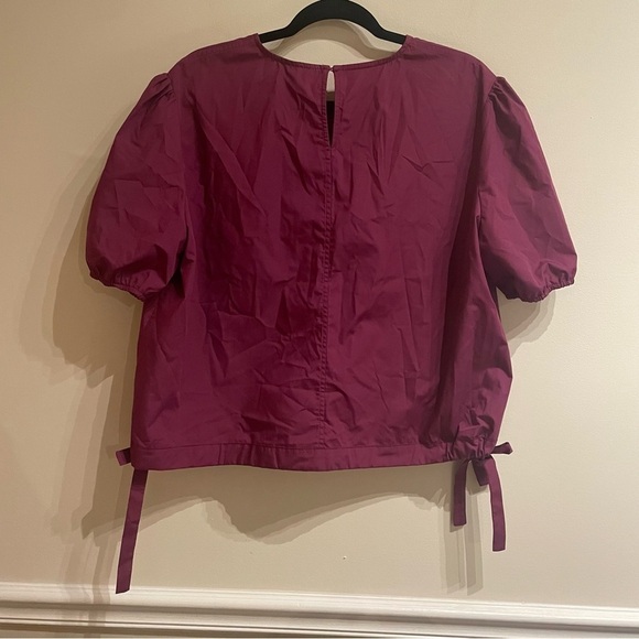 BOHME DAHLIA TOP IN MAGENTA SIZE XL Puff Sleeve Tie Waist - Picture 8 of 10